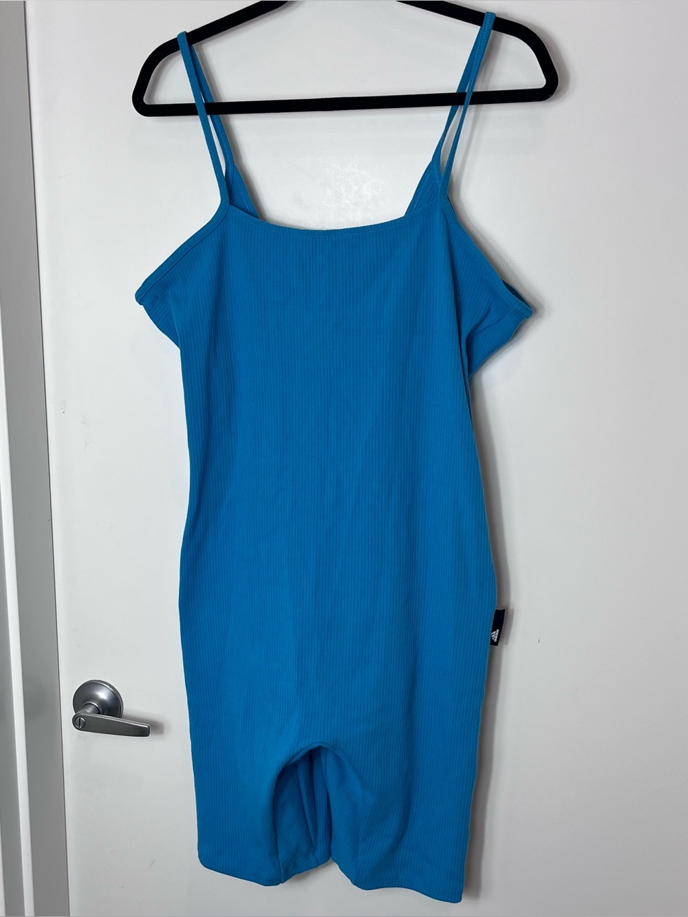 Adidas Performance Studio Lounge Jumpsuit Blue NWT XL Ribbed Spaghetti Strap